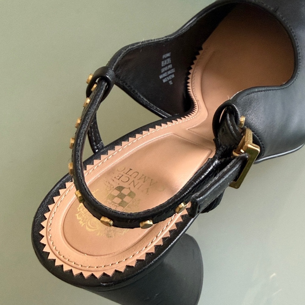 NEW Vince Camuto Shoes Vince Camuto Black Leather Slingback Heels Size 8.5 NWOT - Picture 13 of 15